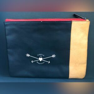 TOMS “Simple Is Beautiful” zippered cosmetic toiletries pouch